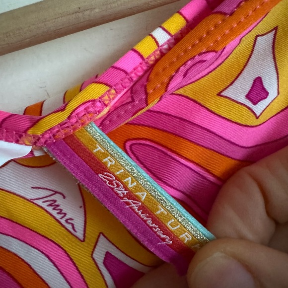 TRINA TURK 25TH ANNIVERSARY MORNING SUNRISE JERSEY COVERUP PINK TUNIC DRESS - Picture 8 of 9